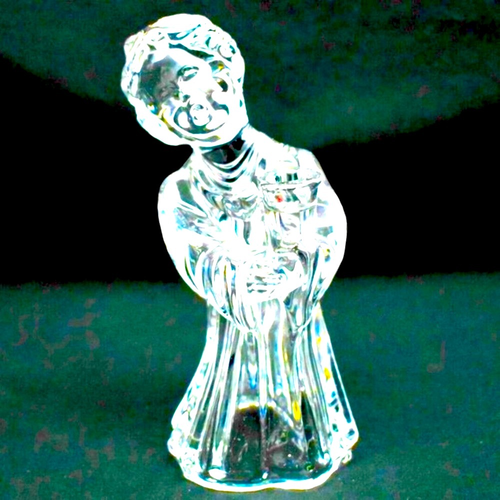 Mikasa Glass Crystal Choir Choral Angel Candle Holder Made In Germany 6 1/2”